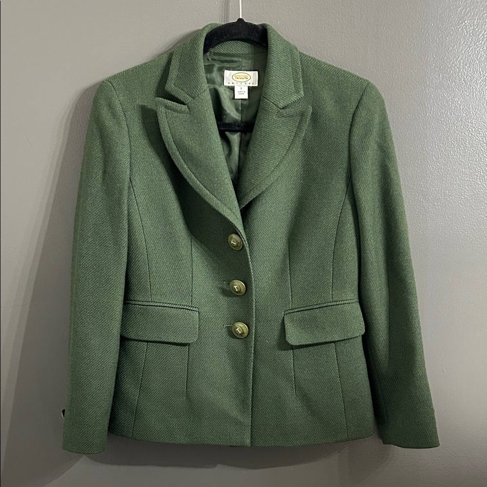 Talbots Olive Green Women's Wool Blazer